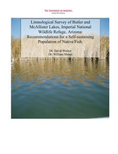 Limnological Survey of Butler and McAllister Lakes, Imperial National Wildlife Refuge, Arizona: