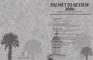 PALMETTO REVIEW 2006 From the Editor