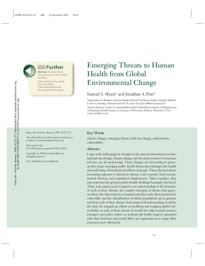 Emerging Threats to Human Health from Global Further