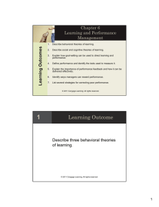 Chapter 6 Learning and Performance Management s