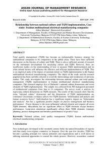 ASIAN JOURNAL OF MANAGEMENT RESEARCH study: Iranian multinational electrical manufacturing companies