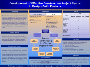 Development of Effective Construction Project Teams in Design-Build Projects