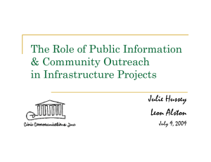 The Role of Public Information &amp; Community Outreach i I f P j
