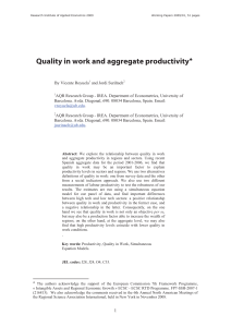 Quality in work and aggregate productivity h
