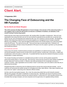 Client Alert. The Changing Face of Outsourcing and the HR Function
