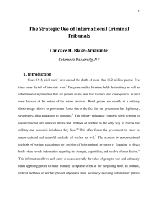 The Strategic Use of International Criminal Tribunals Candace H. Blake-Amarante Columbia University, NY