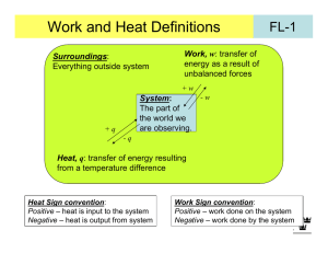 Work and Heat Definitions FL-1
