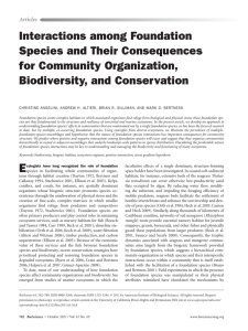 Interactions among Foundation Species and Their Consequences for Community Organization, Biodiversity, and Conservation