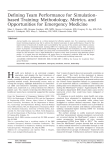 Defining Team Performance for Simulation- based Training: Methodology, Metrics, and