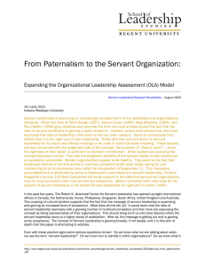 From Paternalism to the Servant Organization:
