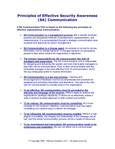 Principles of Effective Security Awareness (SA) Communication