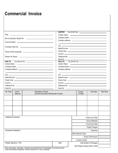 Commercial  Invoice