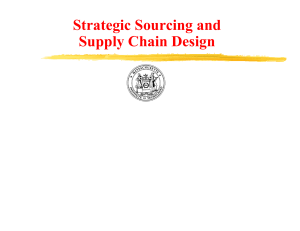 Strategic Sourcing and Supply Chain Design