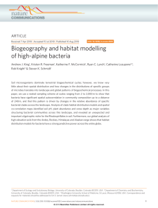 Biogeography  and  habitat  modelling of high-alpine bacteria ARTICLE
