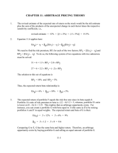 CHAPTER 11: ARBITRAGE PRICING THEORY