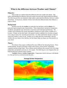 What is the difference between Weather and Climate? Objective