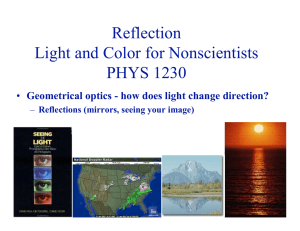 Reflection Light and Color for Nonscientists PHYS 1230
