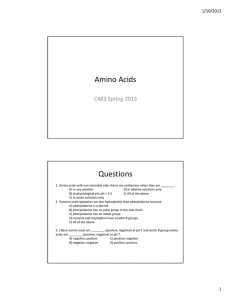 Amino Acids Questions C483 Spring 2013 1/10/2013