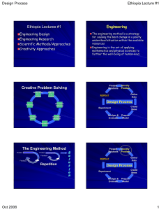 Ethiopia Lectures #1 Engineering Design Process Ethiopia Lecture #1