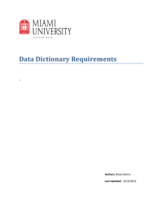 Data Dictionary Requirements  – Authors: