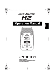 Operation Manual English © ZOOM Corporation