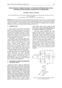 SINGLE PHASE CURRENT-SOURCE ACTIVE RECTIFIER FOR TRACTION: