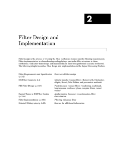 2 Filter Design and Implementation