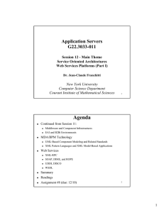 Agenda Application Servers G22.3033-011 Session 12 - Main Theme