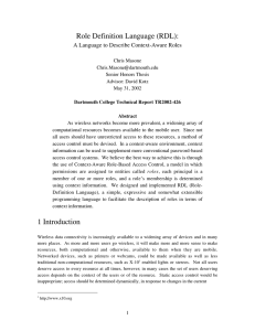 Role Definition Language (RDL): A Language to Describe Context-Aware Roles