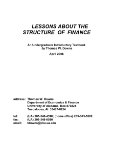 LESSONS ABOUT THE STRUCTURE  OF  FINANCE
