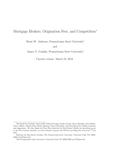 Mortgage Brokers, Origination Fees, and Competition