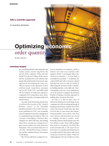 Optimizing economic order quantity Take a scientific approach