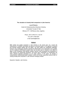 The valuation of closely-held companies in Latin America Luis E.Pereiro