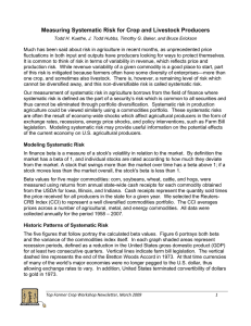 Measuring Systematic Risk for Crop and Livestock Producers