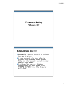 Economics Basics Economic Policy Chapter 17