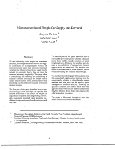 Microeconomics of Reight Car Supply and Demand Douglass Wm. List