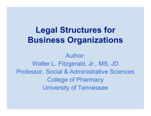 Legal Structures for Business Organizations