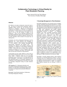 Collaborative Technology in Virtual Reality for Plant Shutdown Planning