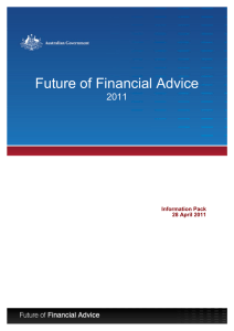 Future of Financial Advice  2011 Information Pack