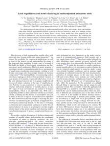 Local organization and atomic clustering in multicomponent amorphous steels Despina Louca,