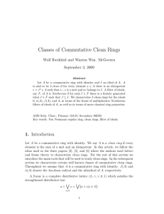 Classes of Commutative Clean Rings Wolf Iberkleid and Warren Wm. McGovern