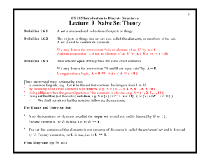 Lecture  9 Naive Set Theory ]