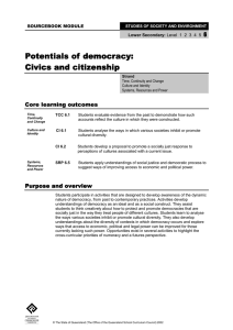 Potentials of democracy: Civics and citizenship