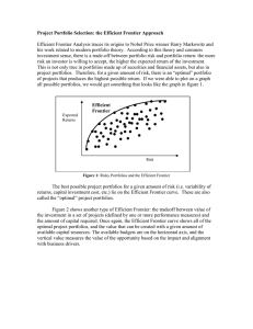 Project Portfolio Selection: the Efficient Frontier Approach