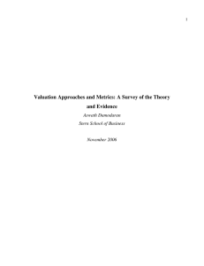 Valuation Approaches and Metrics: A Survey of the Theory and Evidence