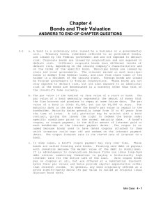 Chapter 4 Bonds and Their Valuation ANSWERS TO END-OF-CHAPTER QUESTIONS