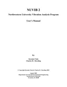 NUVIB 2 Northwestern University Vibration Analysis Program User’s Manual