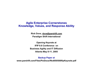 Agile Enterprise Cornerstones Knowledge, Values, and Response Ability