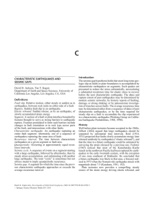 C Introduction CHARACTERISTIC EARTHQUAKES AND SEISMIC GAPS