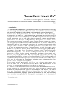 1 Photosynthesis: How and Why? Mohammad Mahdi Najafpour and Babak Pashaei